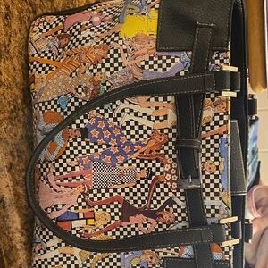 Sydney Love Colorful Artistic Tote with Black Details